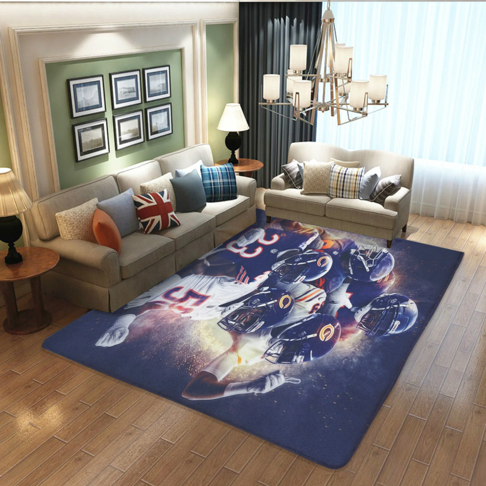 Chicago Bears Football Team Carpet Living Room Bedroom Mats Kitchen Bathroom Rugs