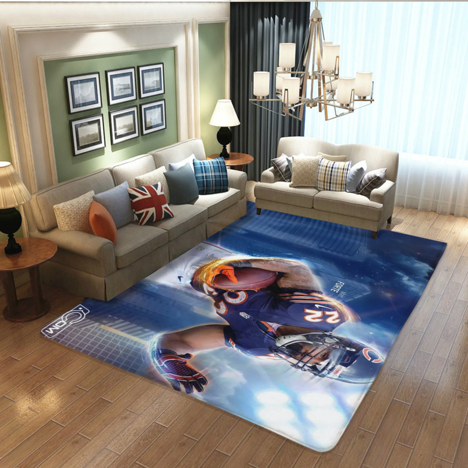 Chicago Bears Football Team Carpet Living Room Bedroom Mats Kitchen Bathroom Rugs