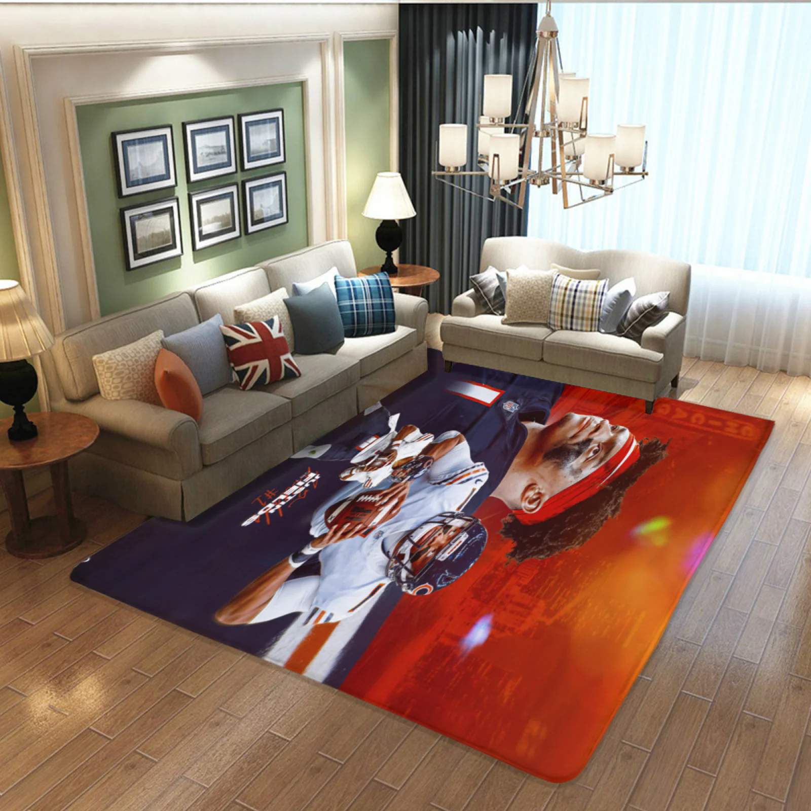 Chicago Bears Football Team Carpet Living Room Bedroom Mats Kitchen Bathroom Rugs