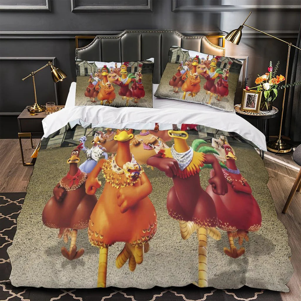Chicken Run Duvet Cover Quilt Case Pillowcase Bedding Set Without Filler