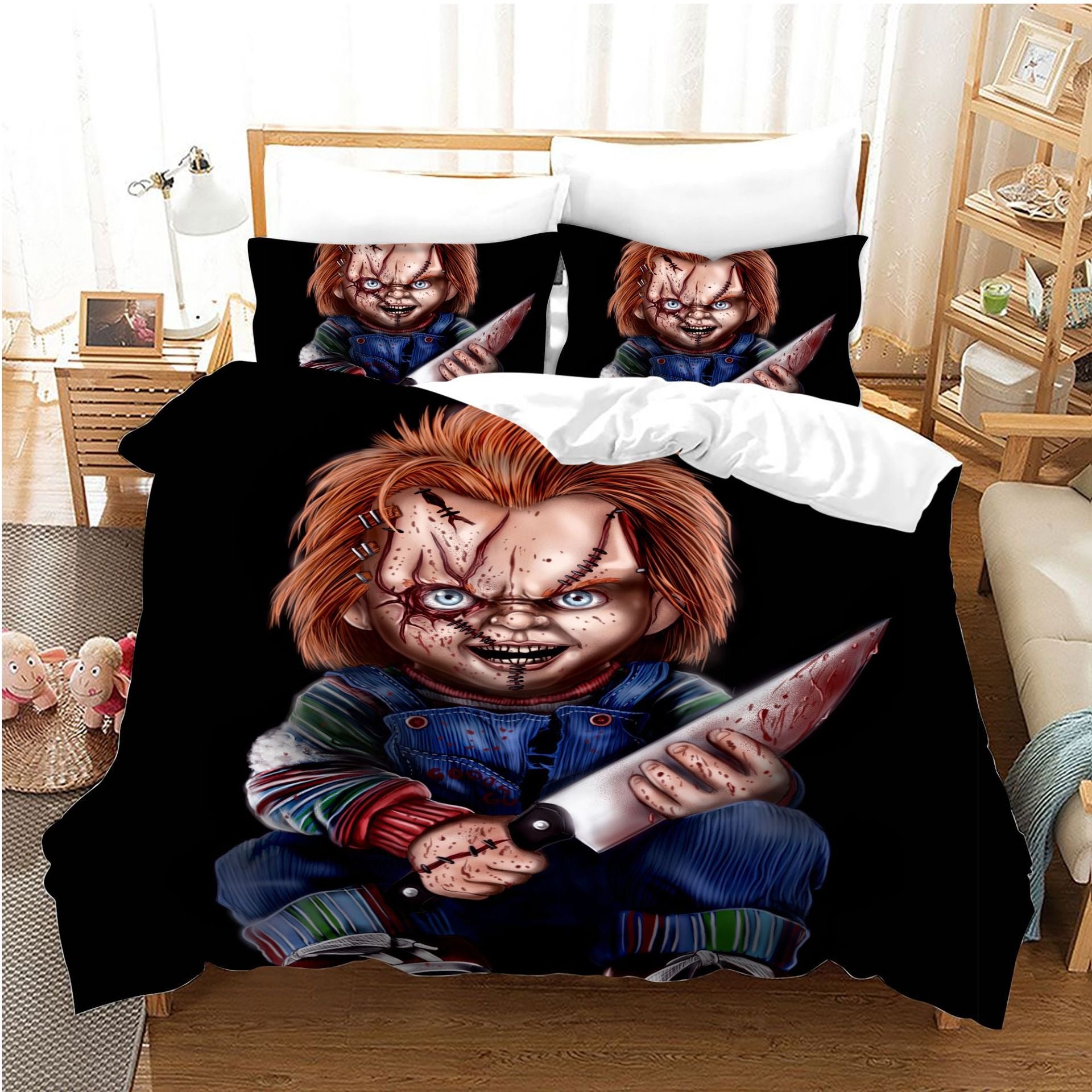 Child's Play Chucky Horror Movie Duvet Cover Quilt Cover Pillowcase
