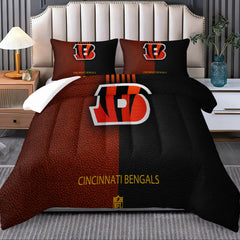 Cincinnati Bengals Comforter Pillowcase Sets Blanket All Season Reversible Quilted Duvet
