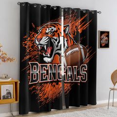 Cincinnati Bengals Blackout Curtains Drapes for Window Treatment Set
