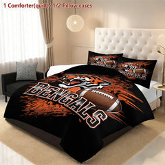 Cincinnati Bengals Comforter Pillowcase Sets Blanket All Season Reversible Quilted Duvet