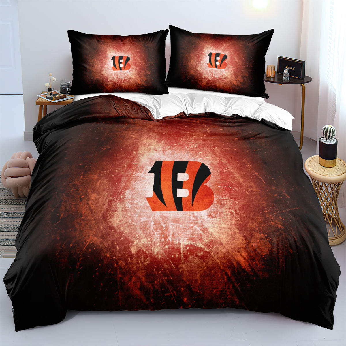 Cincinnati Bengals Football League Duvet Cover Quilt Cover Pillowcase Bedding Set Bed Linen Home Bedroom Decor