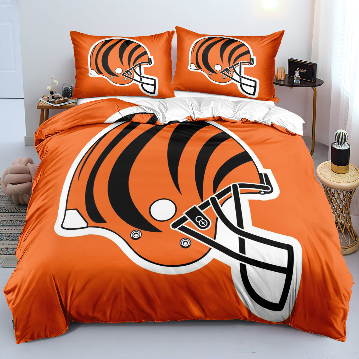 Cincinnati Bengals Football League Duvet Cover Quilt Cover Pillowcase Bedding Set Bed Linen Home Bedroom Decor