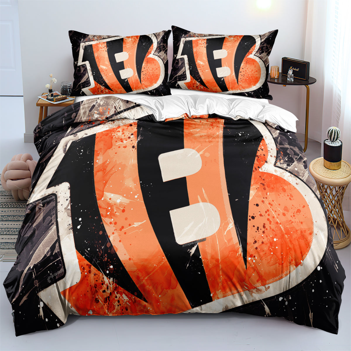 Cincinnati Bengals Football League Duvet Cover Quilt Cover Pillowcase Bedding Set Bed Linen Home Bedroom Decor