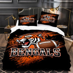 Cincinnati Bengals Football Duvet Cover Quilt Case Pillowcase Bedding Set Without Filler