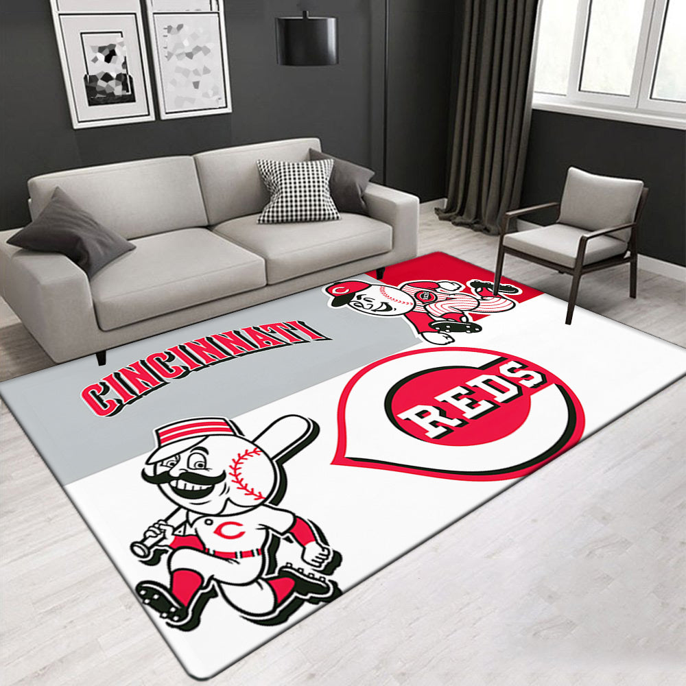 Cincinnati Reds Carpet Living Room Bedroom Mats Kitchen Bathroom Rugs