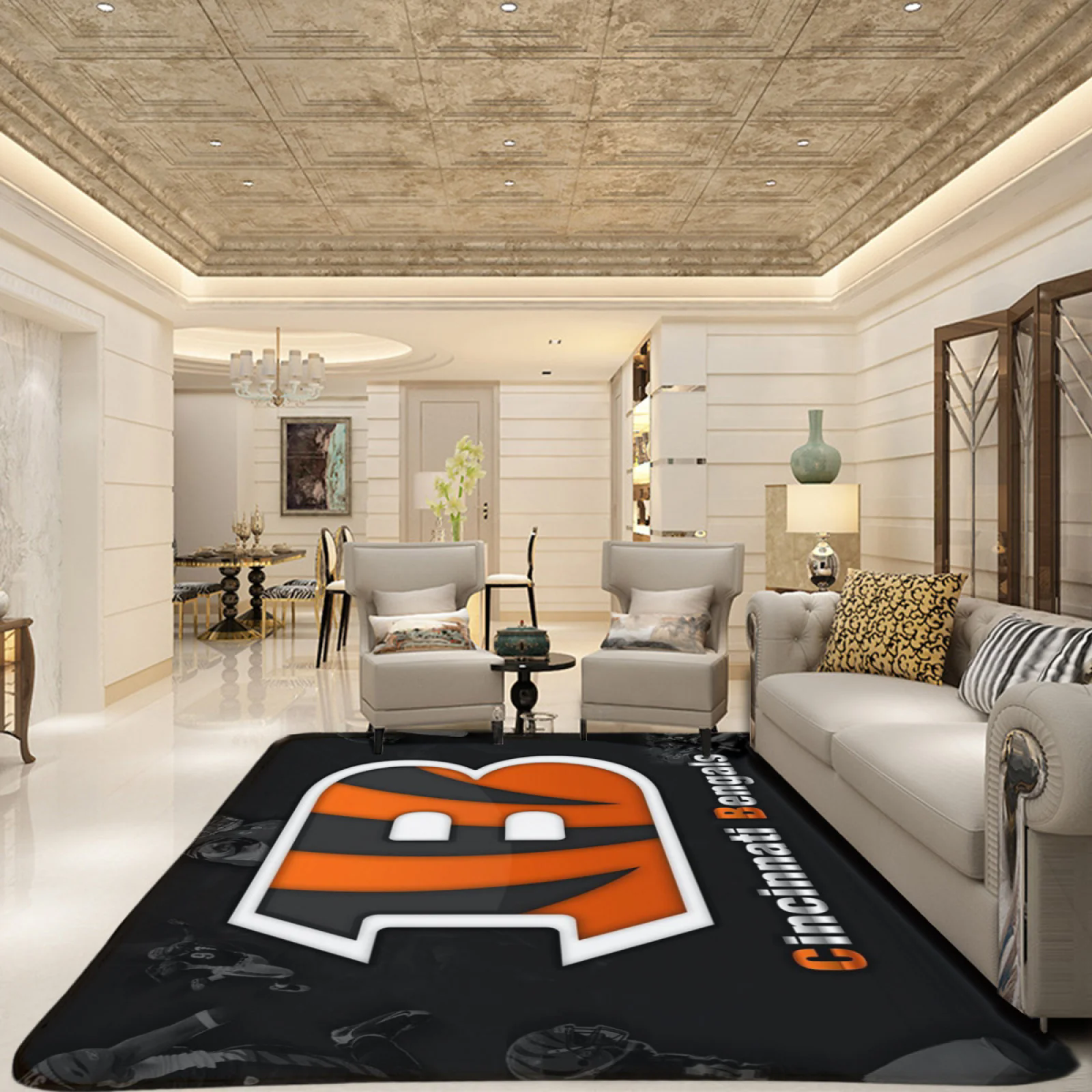 Cincinnati Bengals Football Team Carpet Living Room Bedroom Mats Kitchen Bathroom Rugs