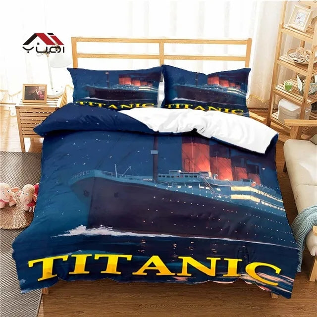 Titanic Duvet Cover Quilt Case Pillowcase Bedding Set  Bedroom Decor