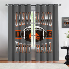 Cleveland Browns Blackout Curtains Drapes For Window Treatment Set