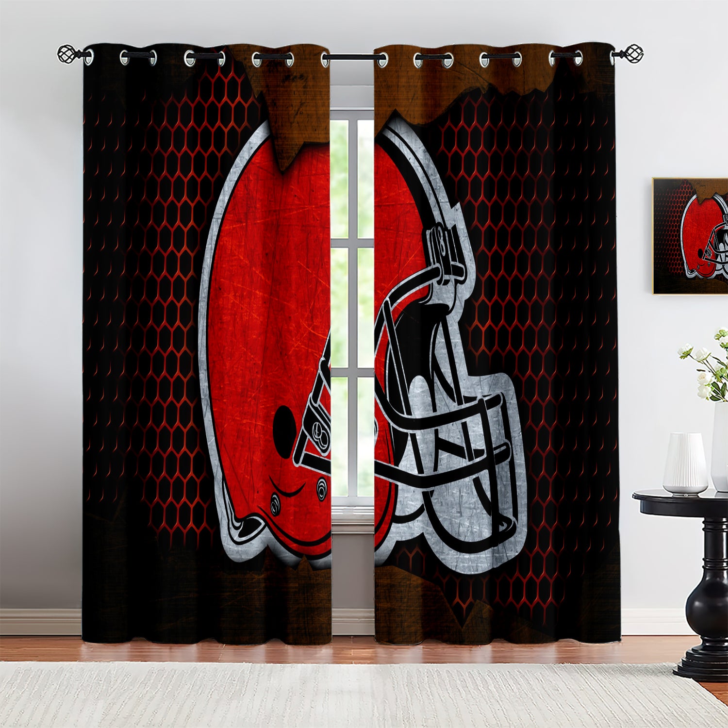Cleveland Browns Blackout Curtains Drapes For Window Treatment Set