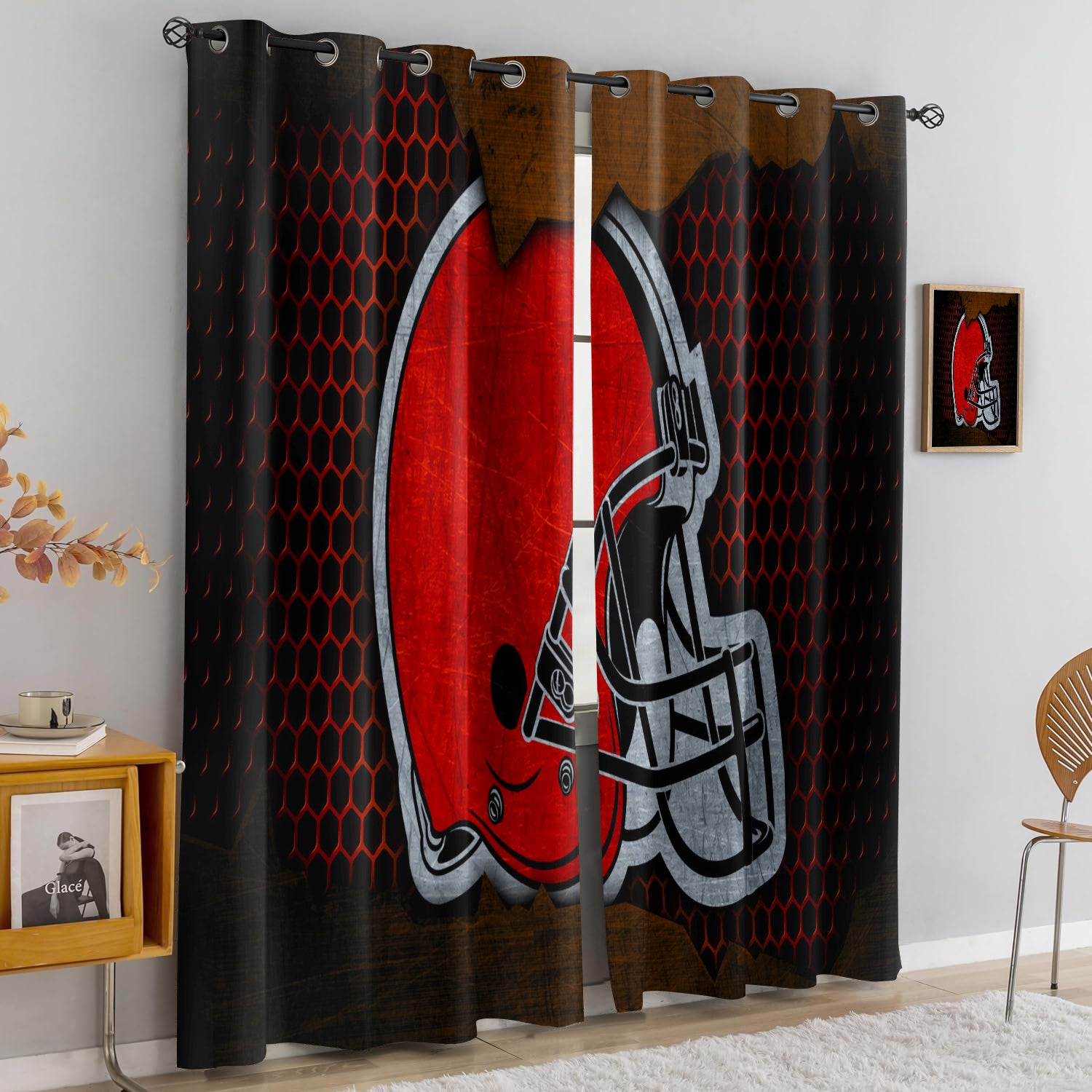 Cleveland Browns Blackout Curtains Drapes For Window Treatment Set