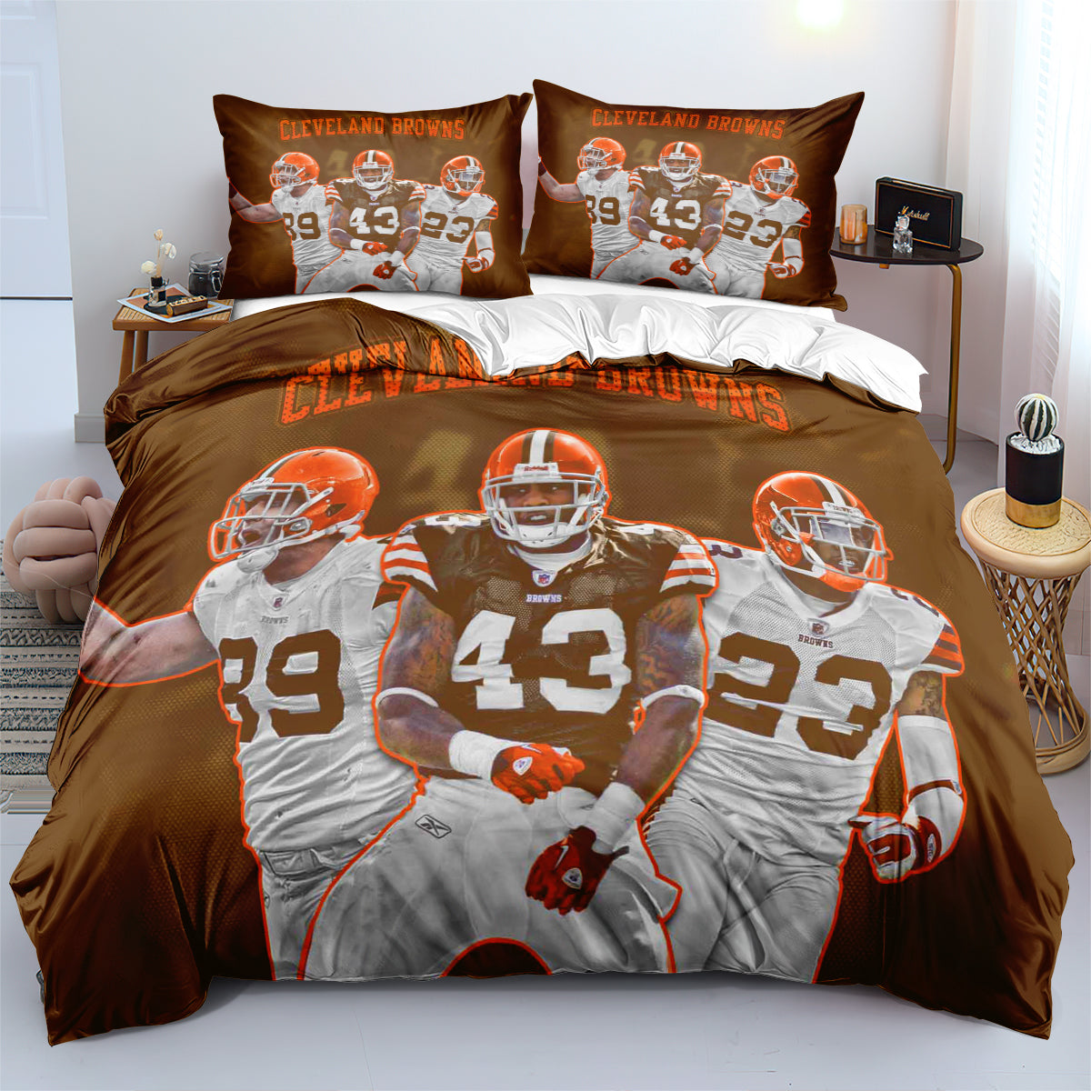 Cleveland Browns Football League  Duvet Cover Quilt Cover Pillowcase Bedding Set