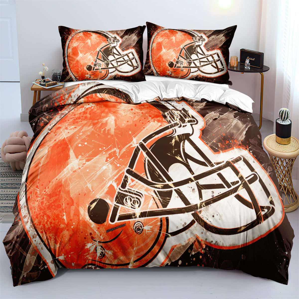 Cleveland Browns Football League  Duvet Cover Quilt Cover Pillowcase Bedding Set