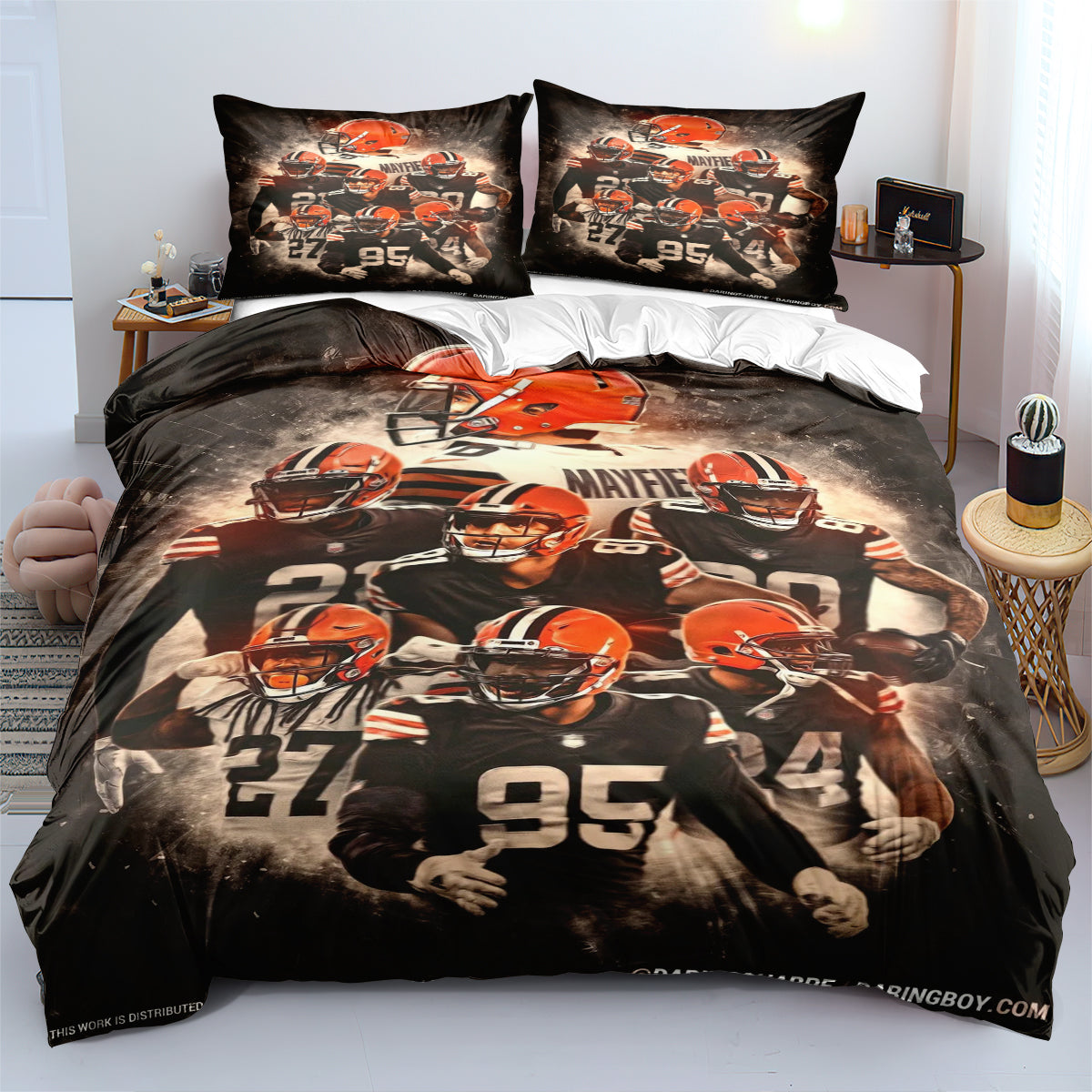 Cleveland Browns Football League  Duvet Cover Quilt Cover Pillowcase Bedding Set