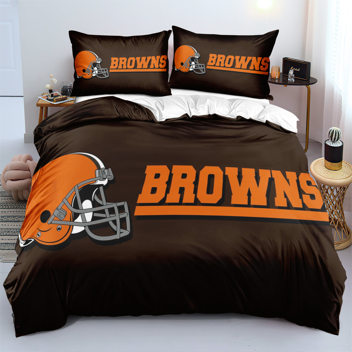 Cleveland Browns Football League  Duvet Cover Quilt Cover Pillowcase Bedding Set