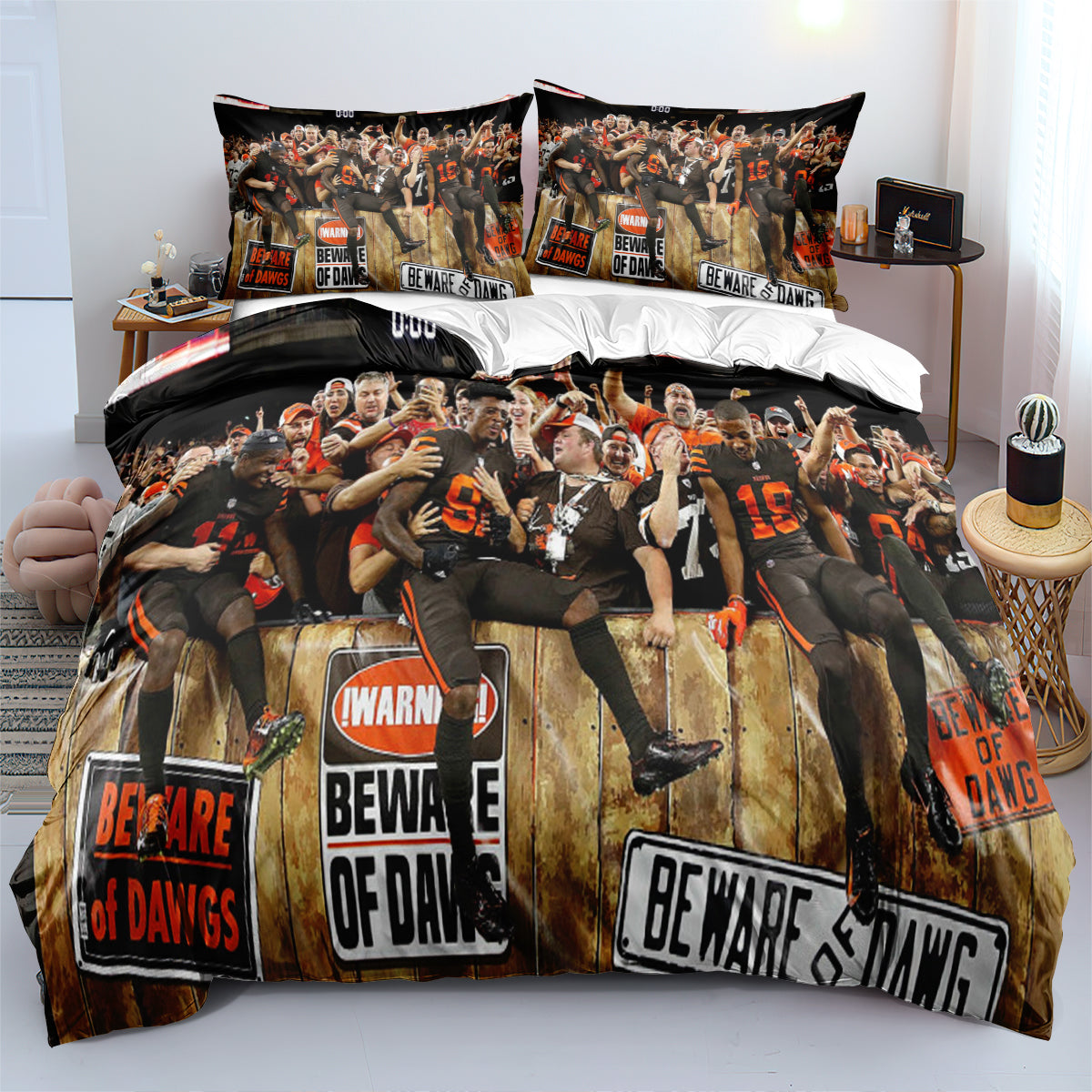 Cleveland Browns Football League  Duvet Cover Quilt Cover Pillowcase Bedding Set