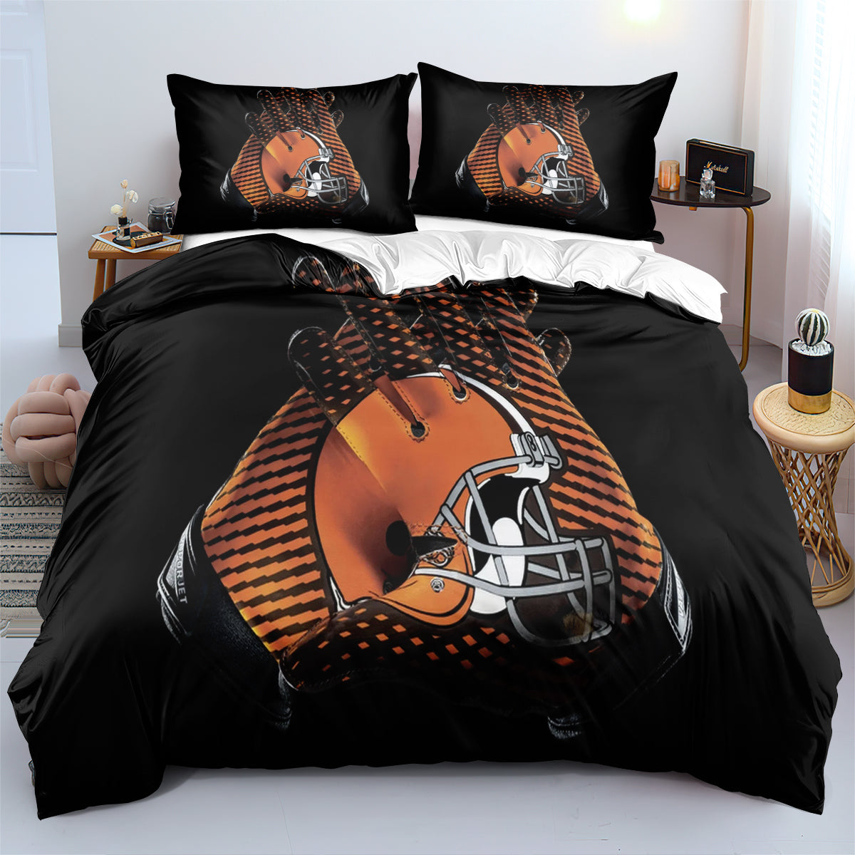 Cleveland Browns Football League  Duvet Cover Quilt Cover Pillowcase Bedding Set