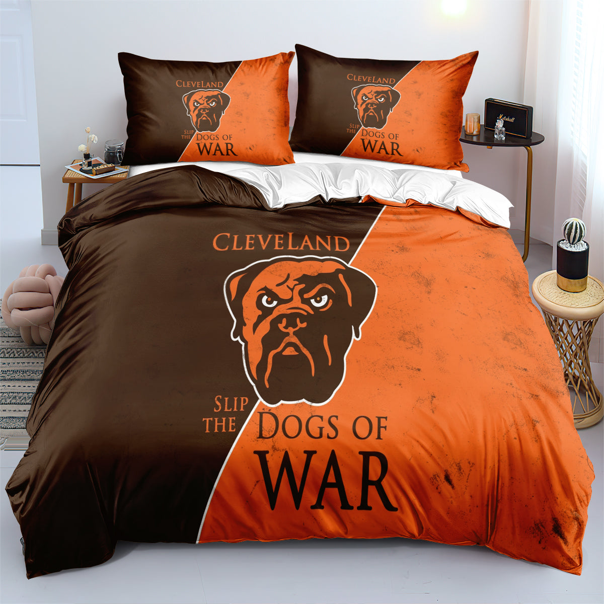 Cleveland Browns Football League  Duvet Cover Quilt Cover Pillowcase Bedding Set