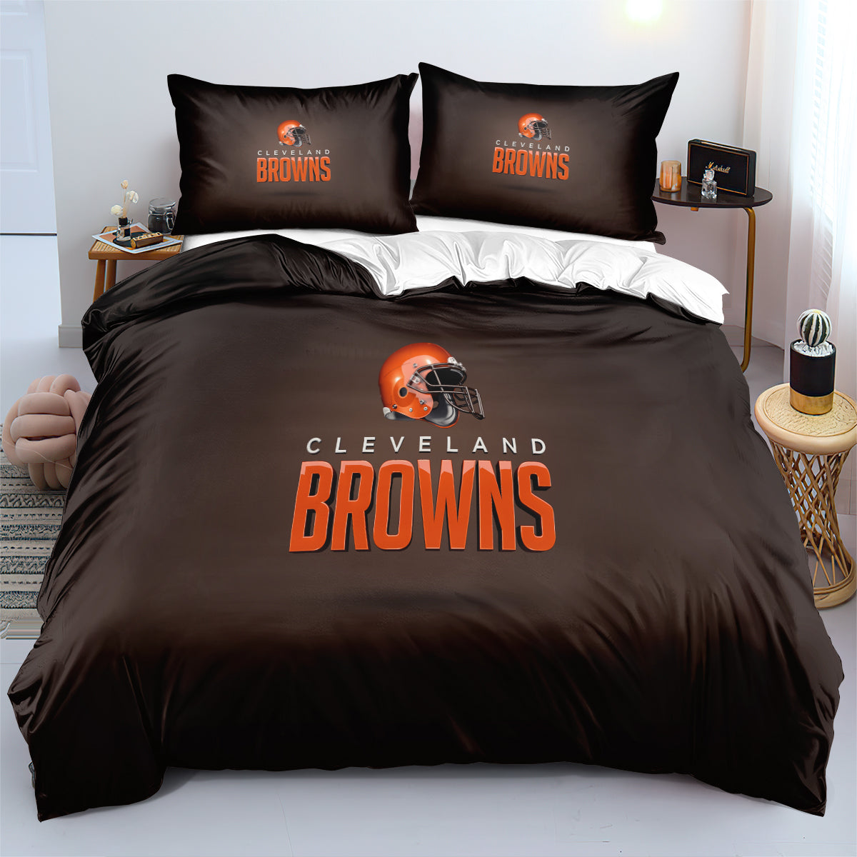 Cleveland Browns Football League  Duvet Cover Quilt Cover Pillowcase Bedding Set