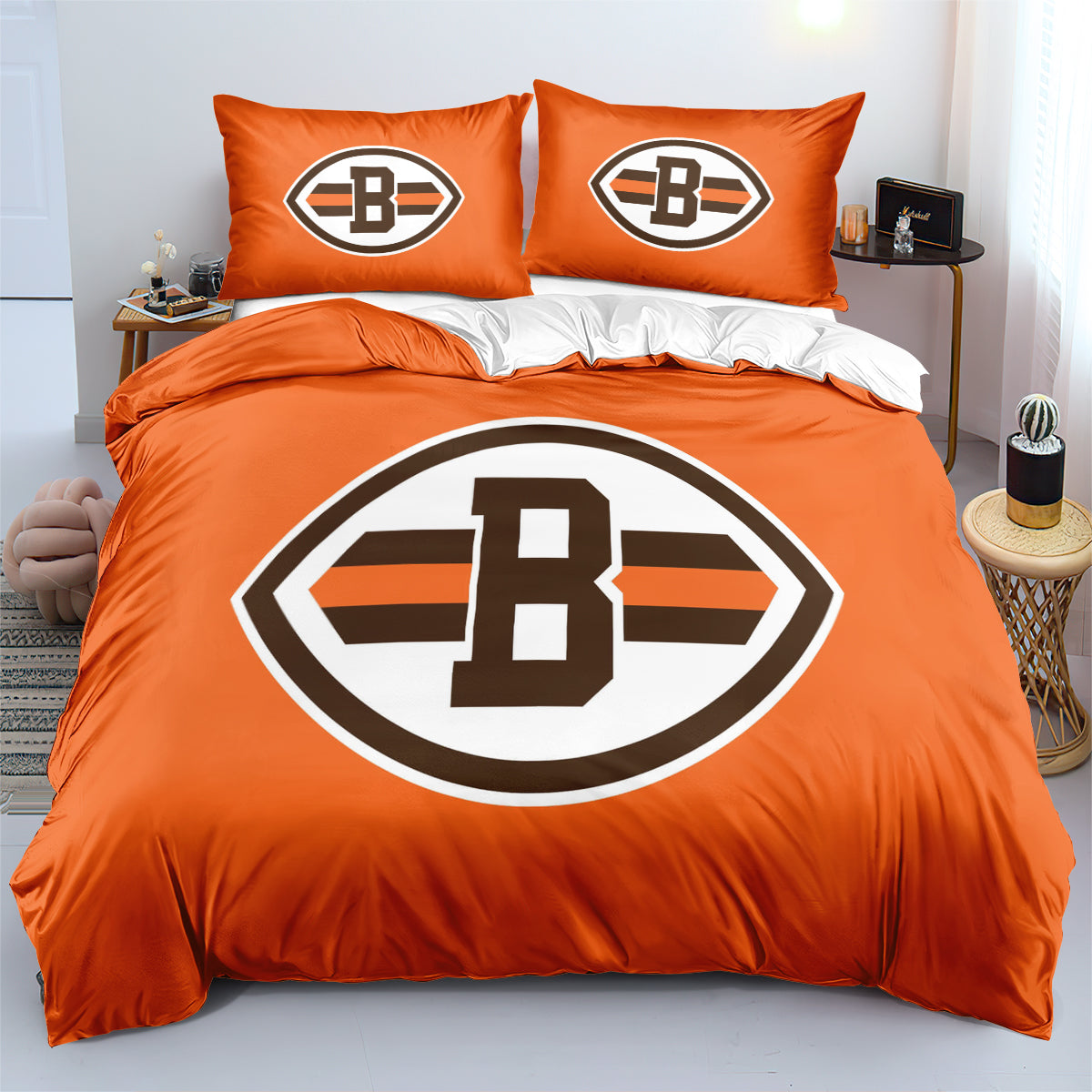 Cleveland Browns Football League  Duvet Cover Quilt Cover Pillowcase Bedding Set