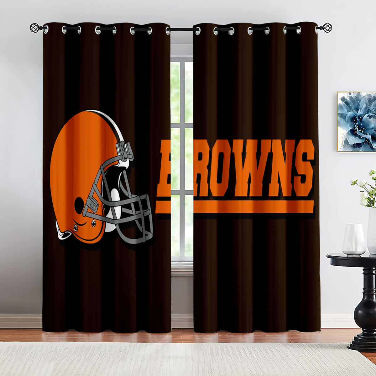 Cleveland Browns Football Team Blackout Curtains Drapes For Window Treatment Set