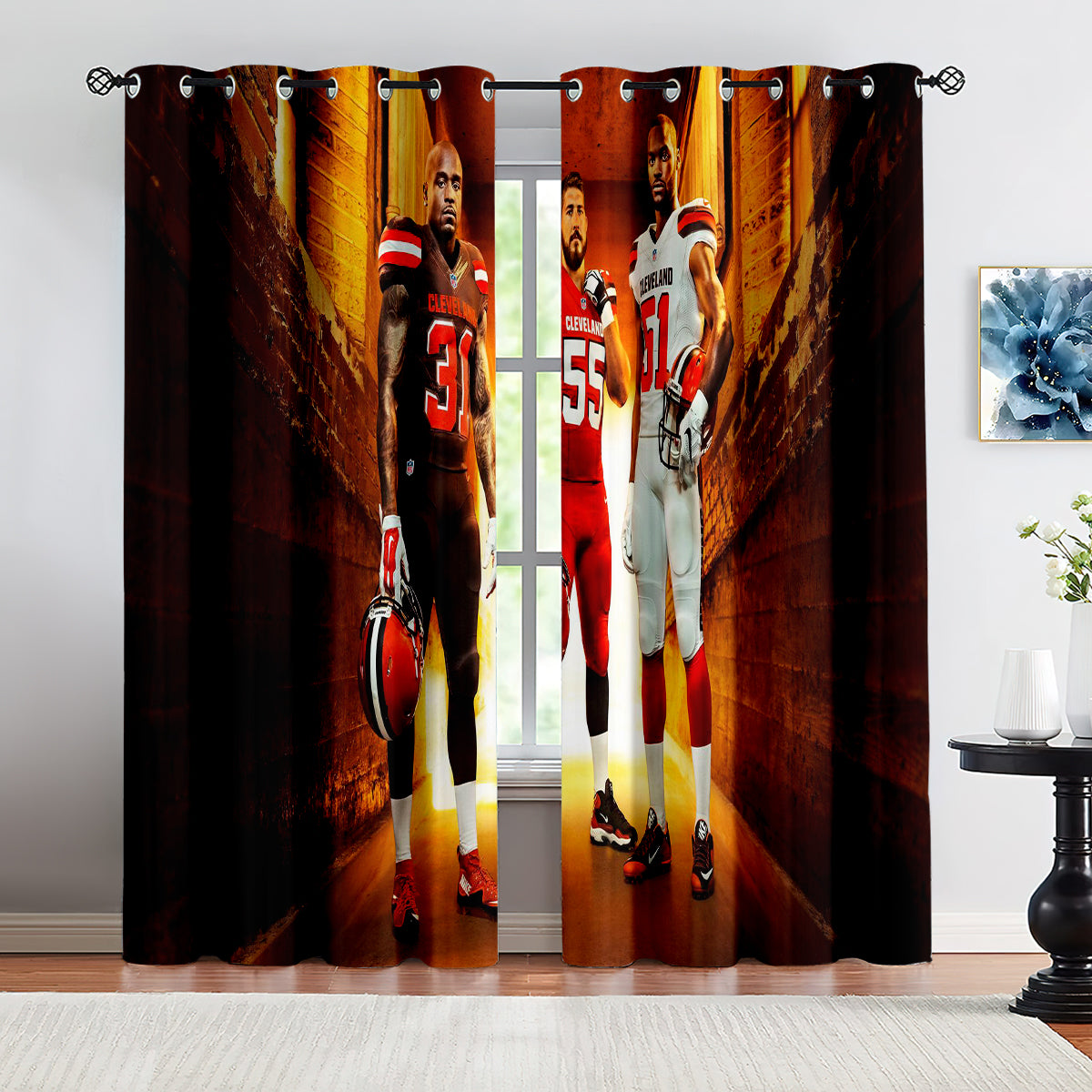 Cleveland Browns Football Team Blackout Curtains Drapes For Window Treatment Set