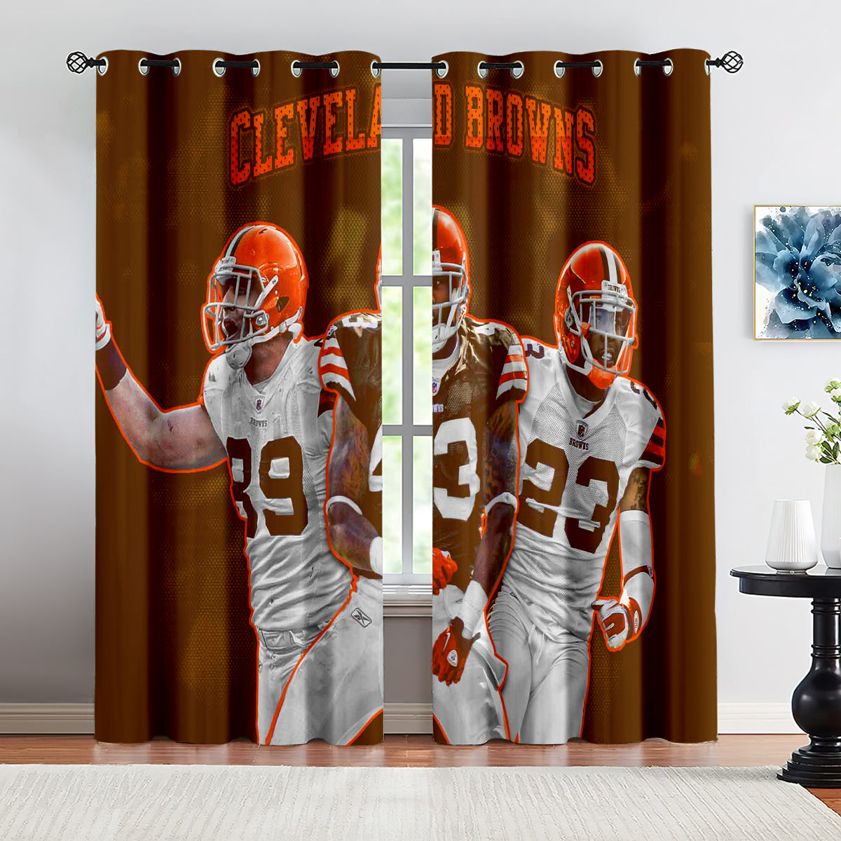 Cleveland Browns Football Team Blackout Curtains Drapes For Window Treatment Set