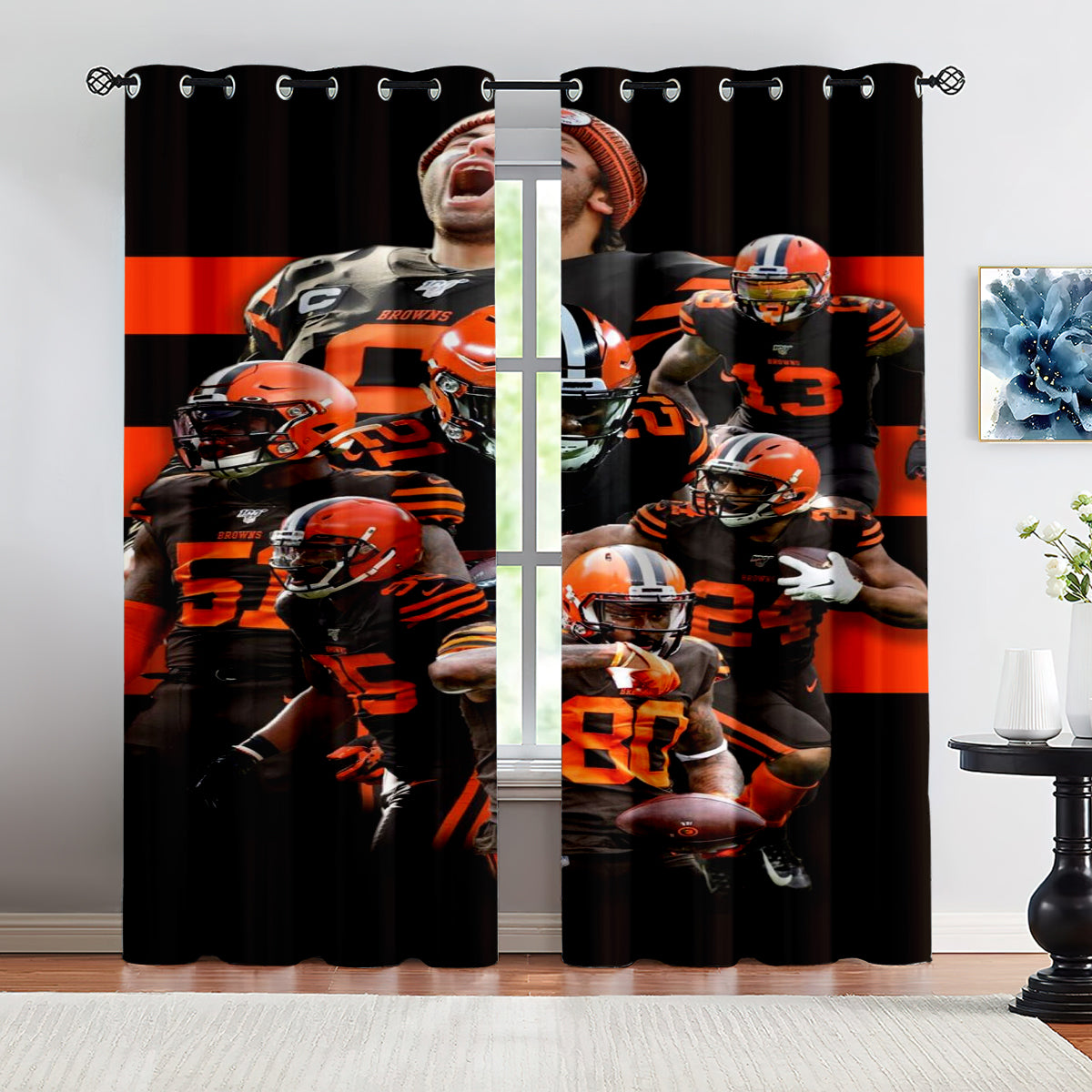 Cleveland Browns Football Team Blackout Curtains Drapes For Window Treatment Set