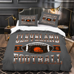 Cleveland Browns Football Duvet Cover Quilt Case Pillowcase Bedding Set Without Filler