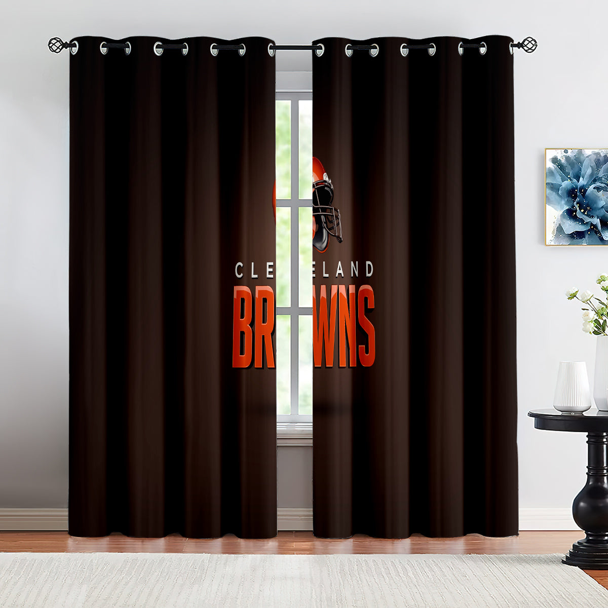 Cleveland Browns Football Team Blackout Curtains Drapes For Window Treatment Set