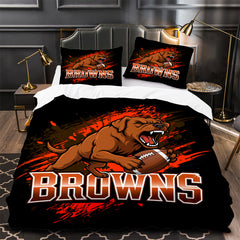 Cleveland Browns Football Duvet Cover Quilt Case Pillowcase Bedding Set Without Filler
