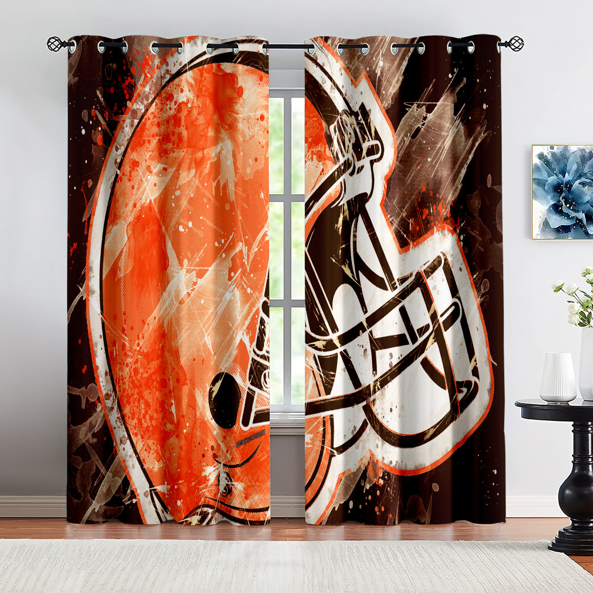 Cleveland Browns Football Team Blackout Curtains Drapes For Window Treatment Set