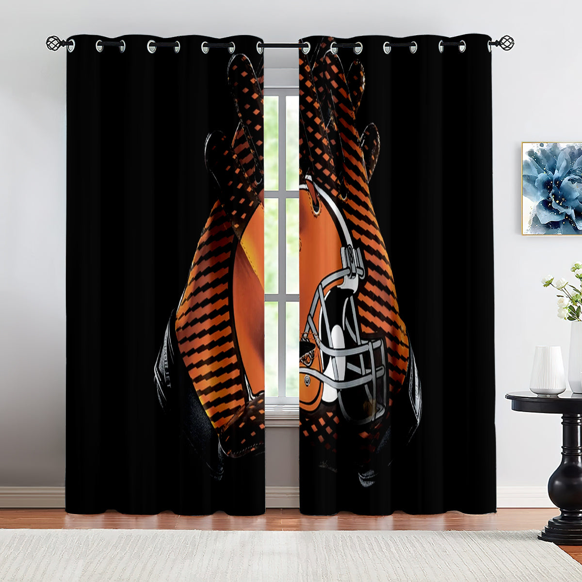 Cleveland Browns Football Team Blackout Curtains Drapes For Window Treatment Set