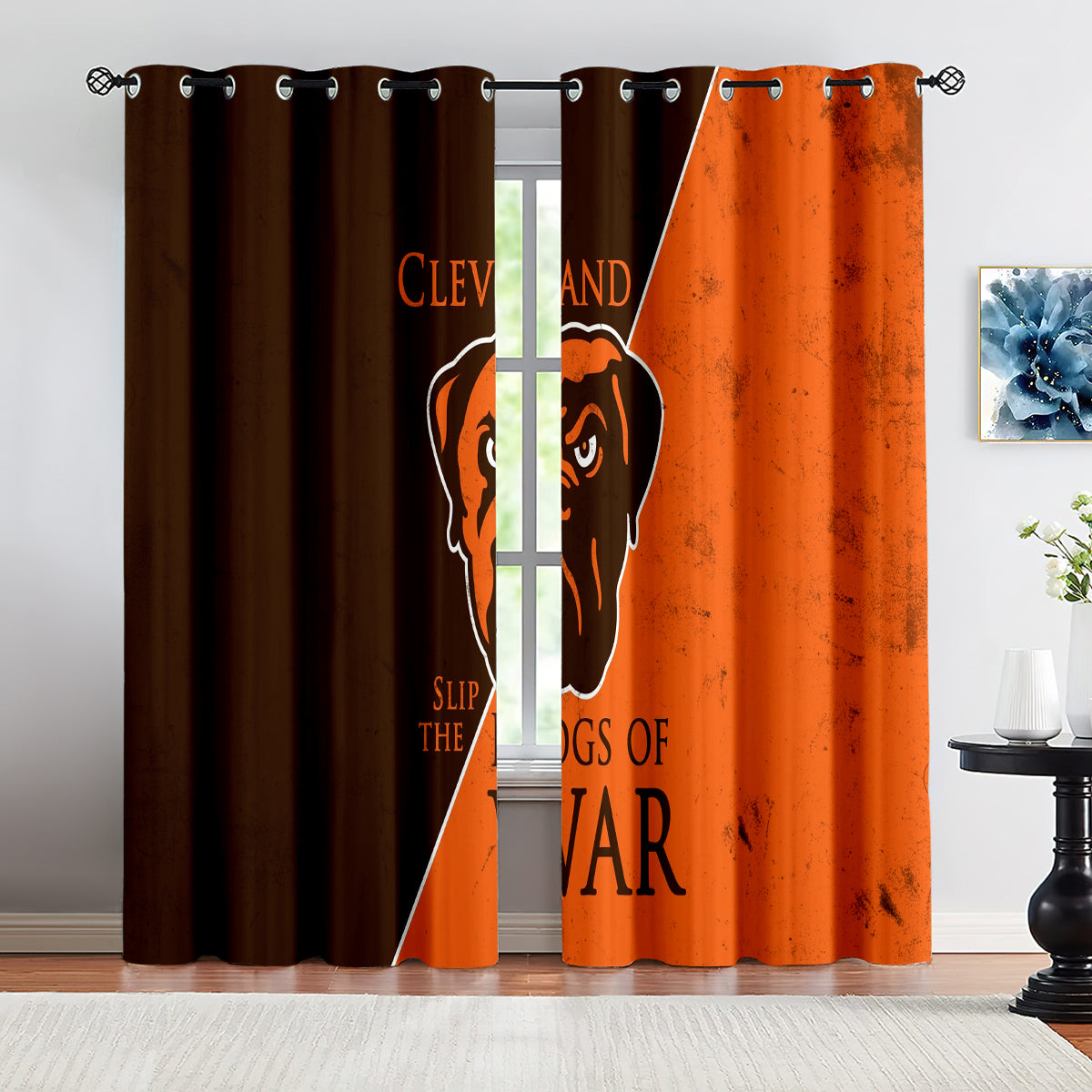 Cleveland Browns Football Team Blackout Curtains Drapes For Window Treatment Set