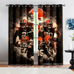 Cleveland Browns Football Team Blackout Curtains Drapes For Window Treatment Set