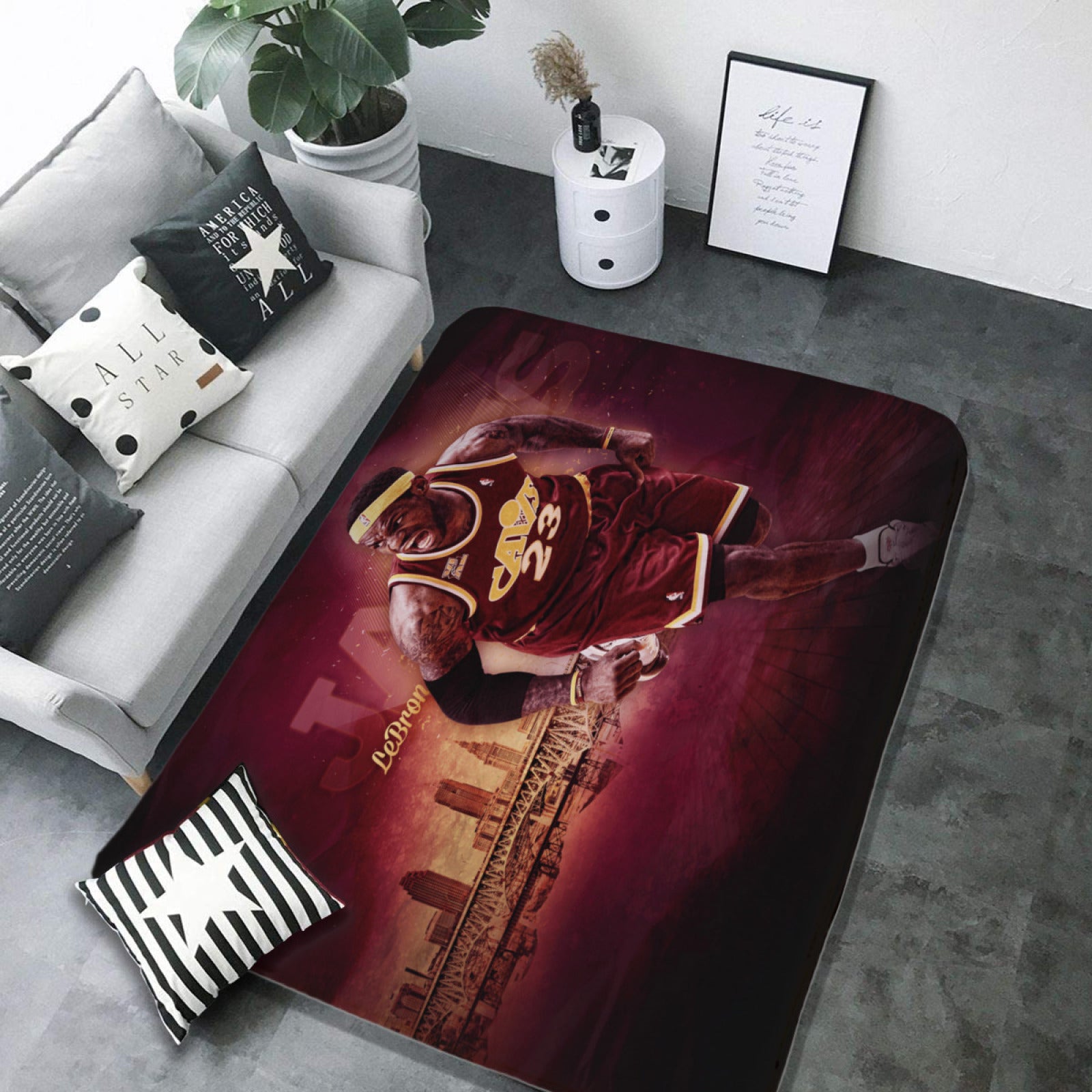 Cleveland Basketball Cavaliers Carpet Living Room Bedroom Mats Kitchen Bathroom Rugs