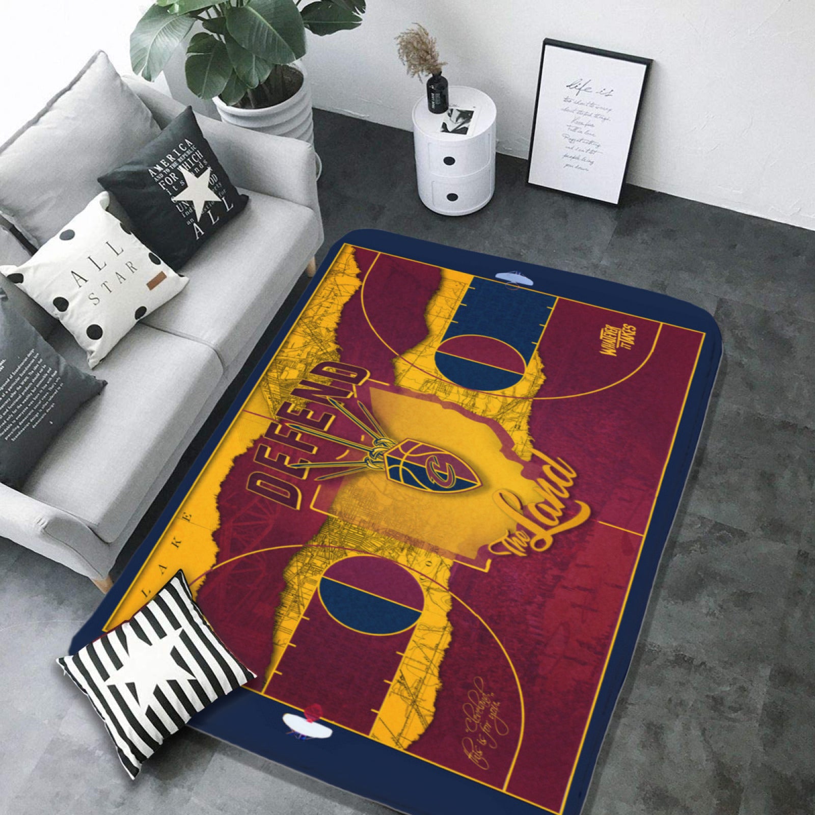 Cleveland Basketball Cavaliers Carpet Living Room Bedroom Mats Kitchen Bathroom Rugs