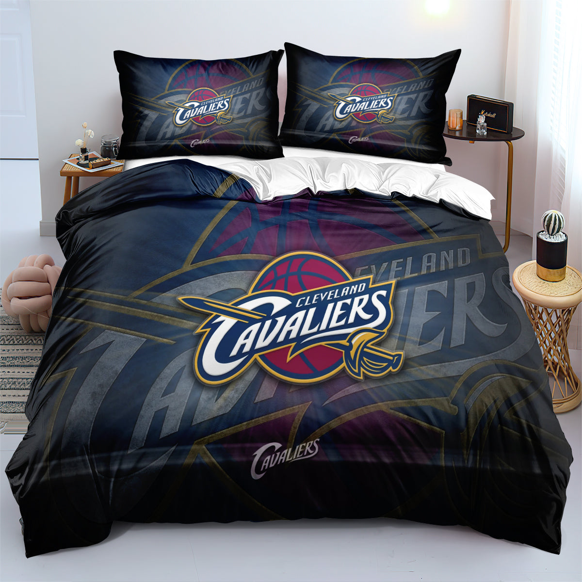 Cleveland Cavaliers Bedding Set Quilt Cover Without Filler