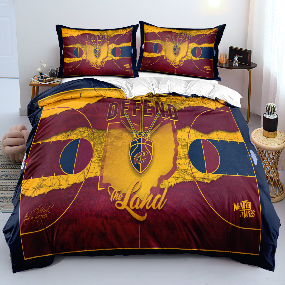 Cleveland Cavaliers Bedding Set Quilt Cover Without Filler