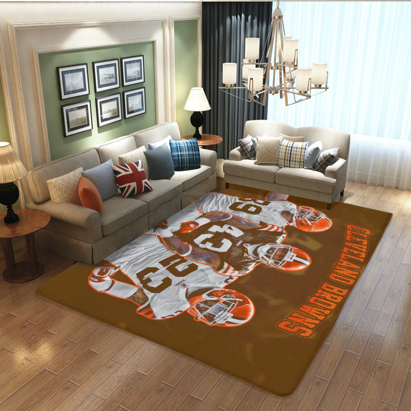 Cleveland Browns Football Team Carpet Living Room Bedroom Mats Kitchen Bathroom Rugs