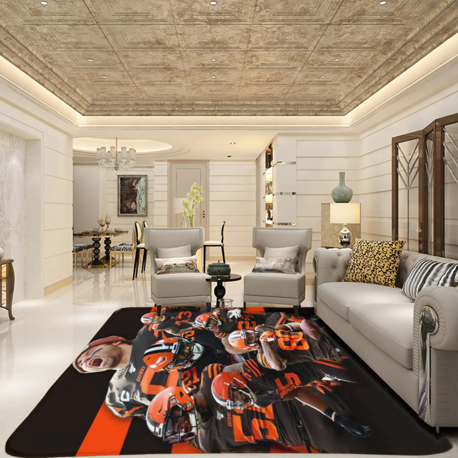 Cleveland Browns Football Team Carpet Living Room Bedroom Mats Kitchen Bathroom Rugs