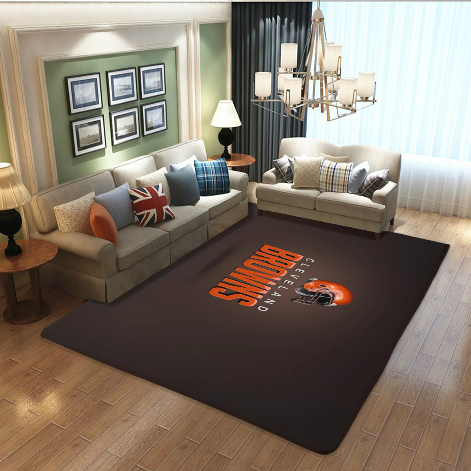 Cleveland Browns Football Team Carpet Living Room Bedroom Mats Kitchen Bathroom Rugs