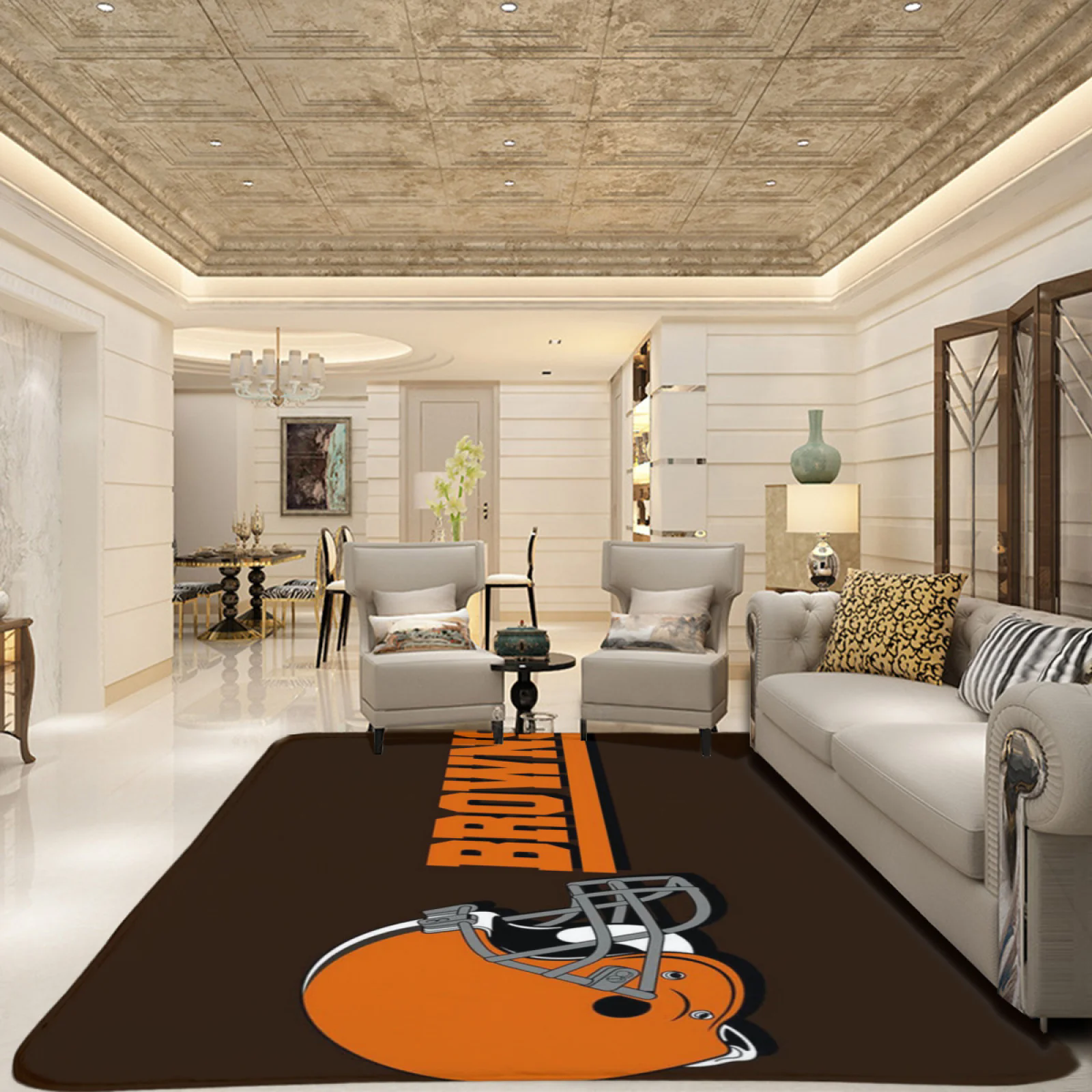 Cleveland Browns Football Team Carpet Living Room Bedroom Mats Kitchen Bathroom Rugs