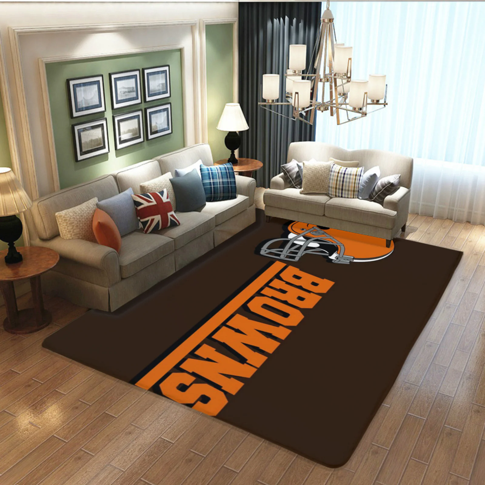 Cleveland Browns Football Team Carpet Living Room Bedroom Mats Kitchen Bathroom Rugs