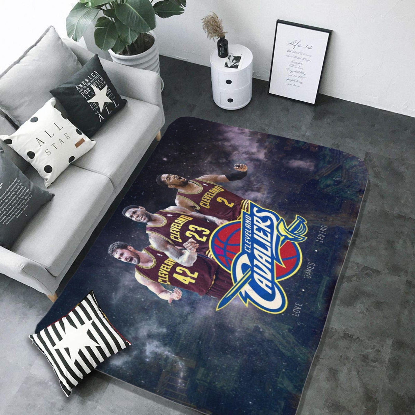 Cleveland Basketball Cavaliers Carpet Living Room Bedroom Mats Kitchen Bathroom Rugs