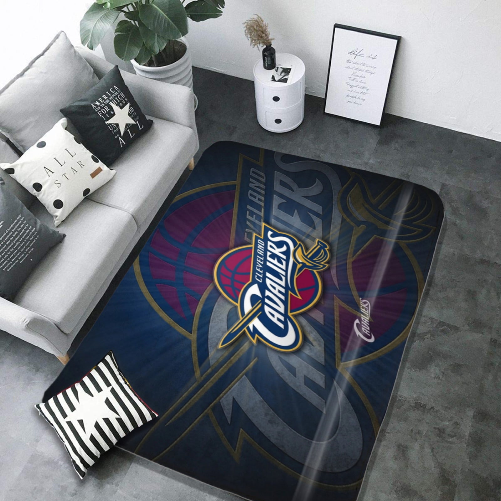 Cleveland Basketball Cavaliers Carpet Living Room Bedroom Mats Kitchen Bathroom Rugs
