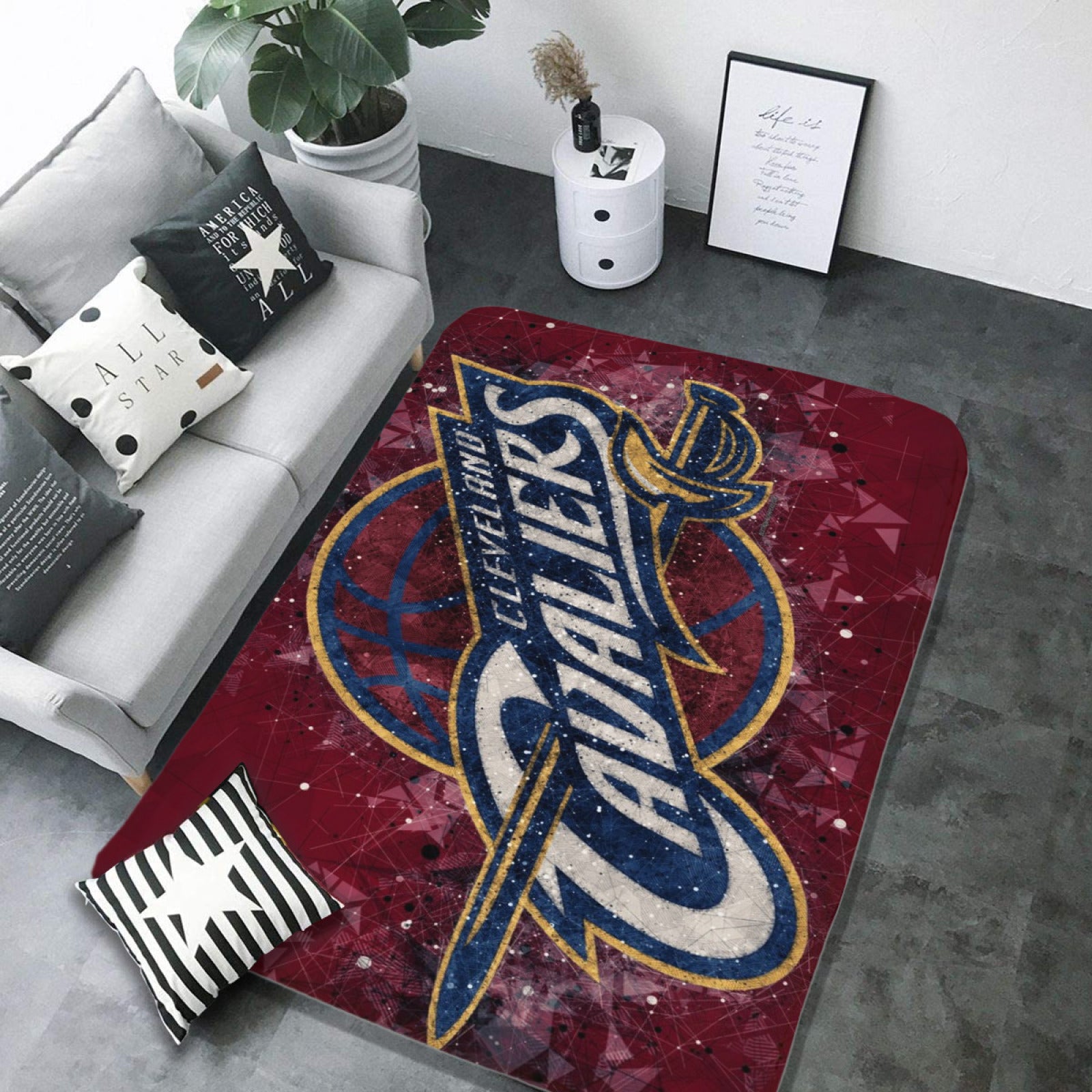 Cleveland Basketball Cavaliers Carpet Living Room Bedroom Mats Kitchen Bathroom Rugs